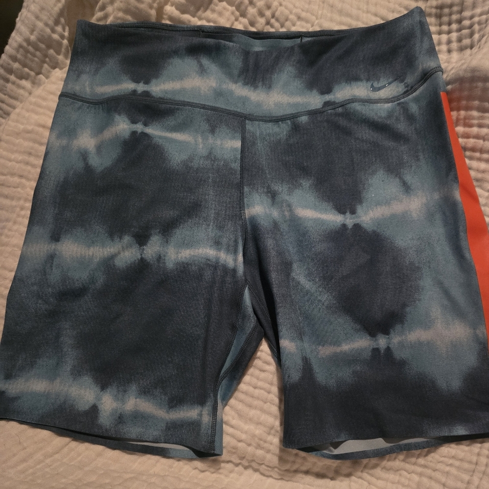 Nike Women's Blue Tie-Dye Shorts